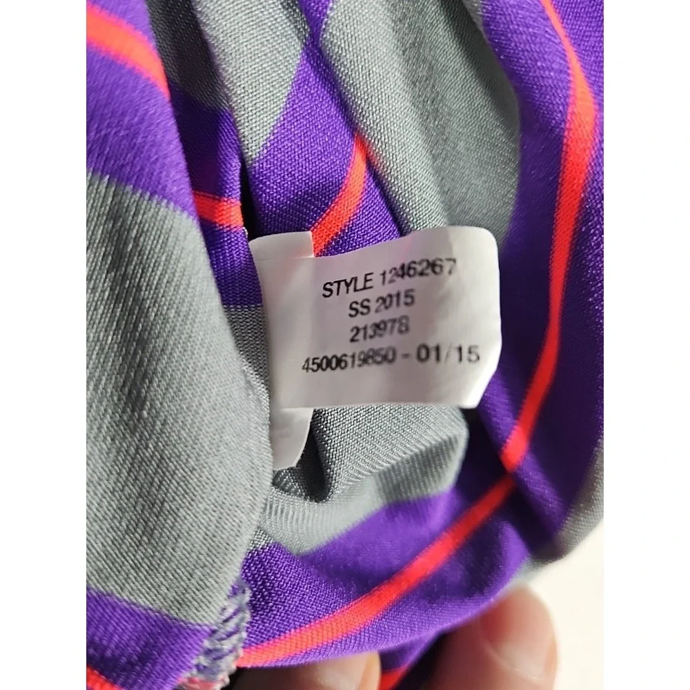 Under Armour Heat‎ Gear Loose Golf Polo Shirt Mens Small Gray/Purple/Pink